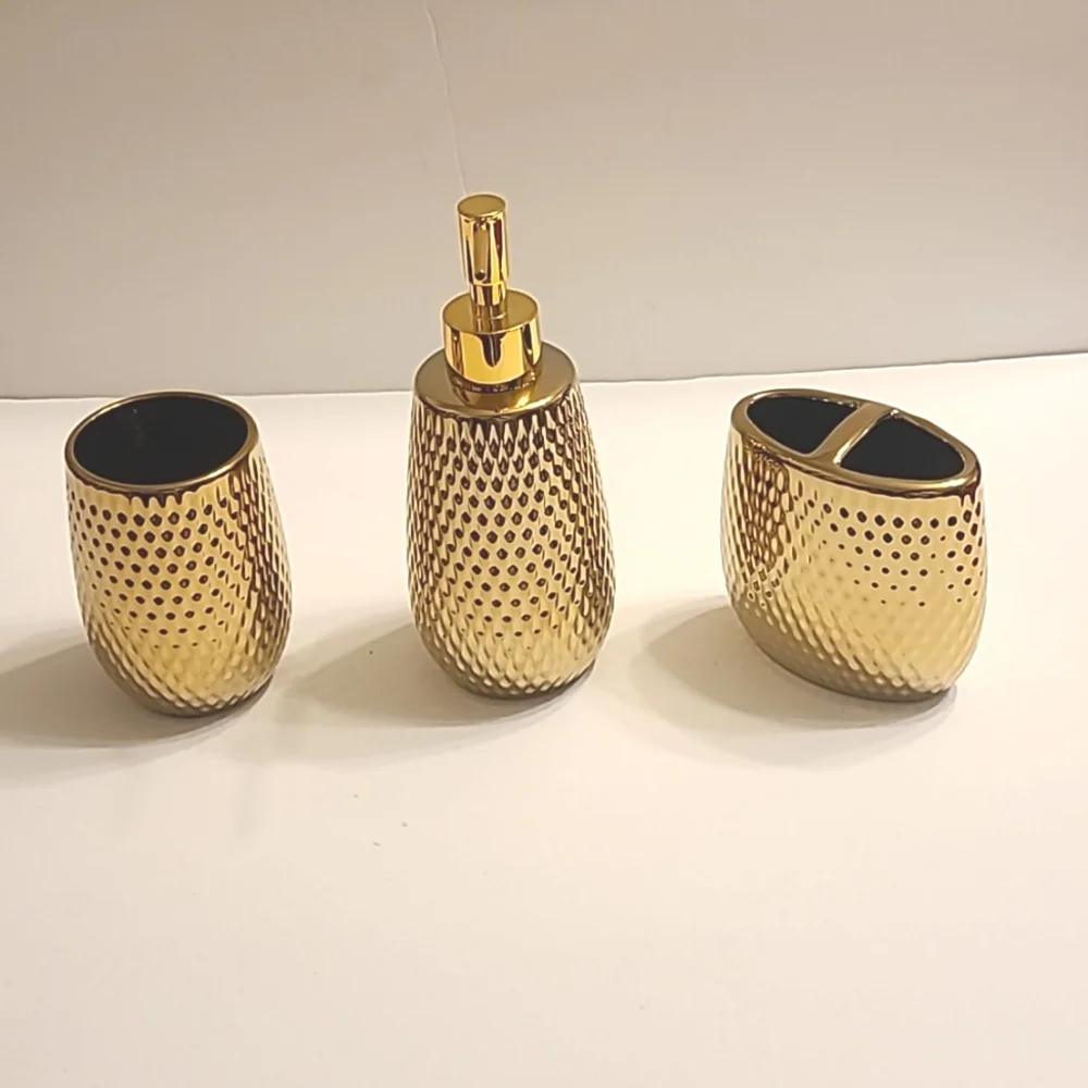 Basdhe Elegant Gold Luxury Bath Accessory Set
